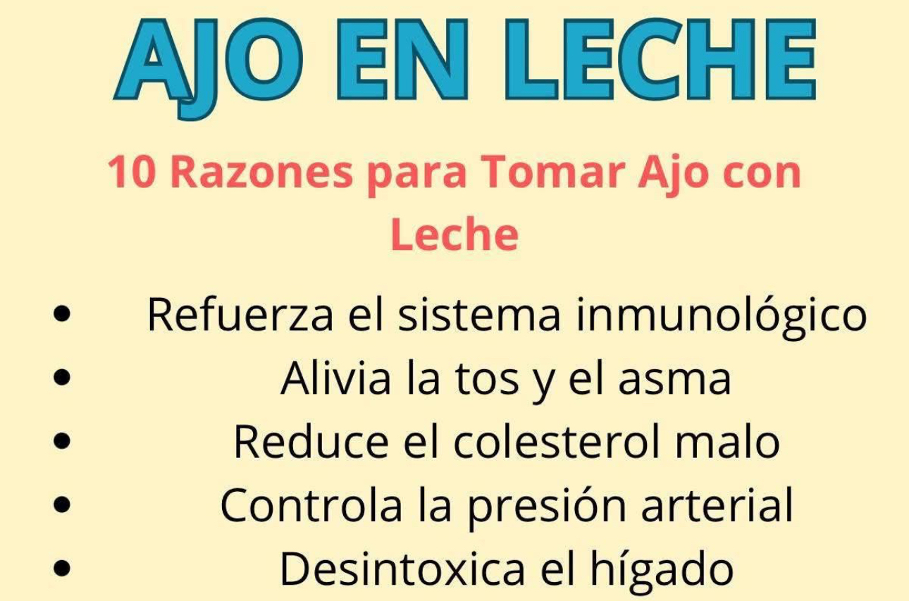 Beneficios del ajo en leche