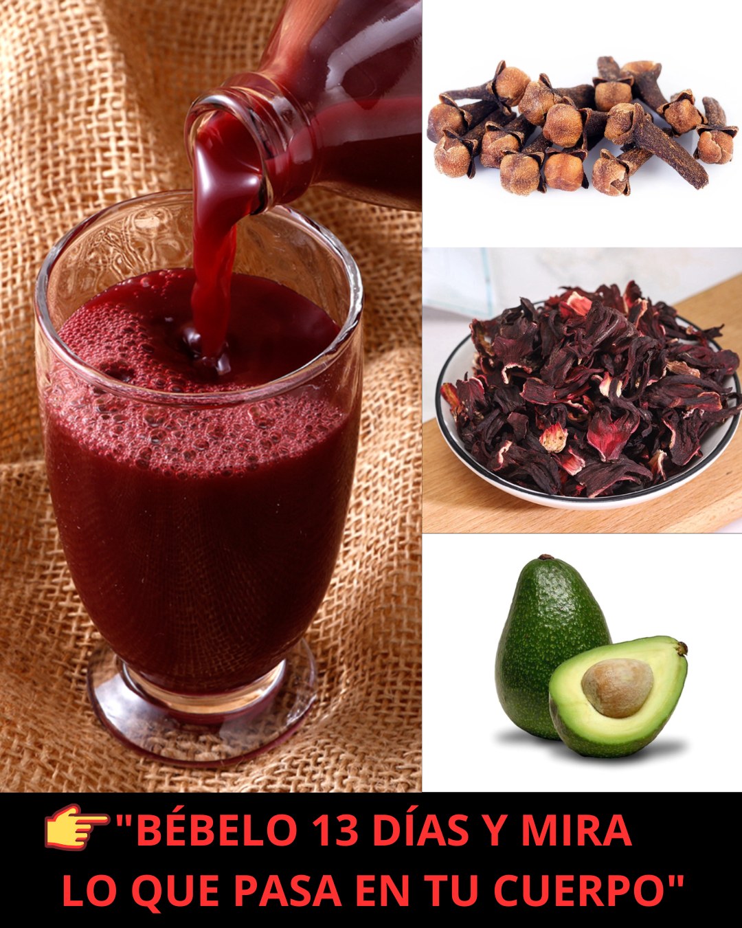 Ingredientes para la receta: Clavos de Olor, Hibisco y Aguacate